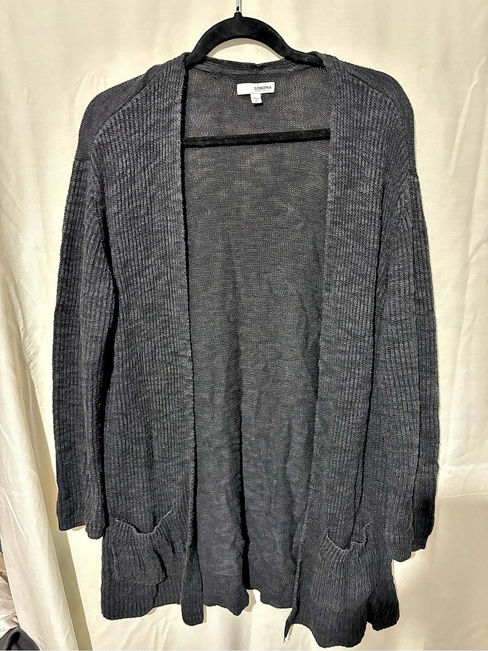 Sonoma open front black cardigan